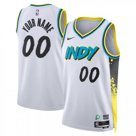 Camiseta Hombre Indiana Pacers Personalizadas 2024-25 Nike City Edition Blanco Swingman
